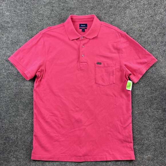 Faconnable Other - Faconnable Shirt Medium Classique Polo Adult Pink Pocket Cotton Short Sleeve Men